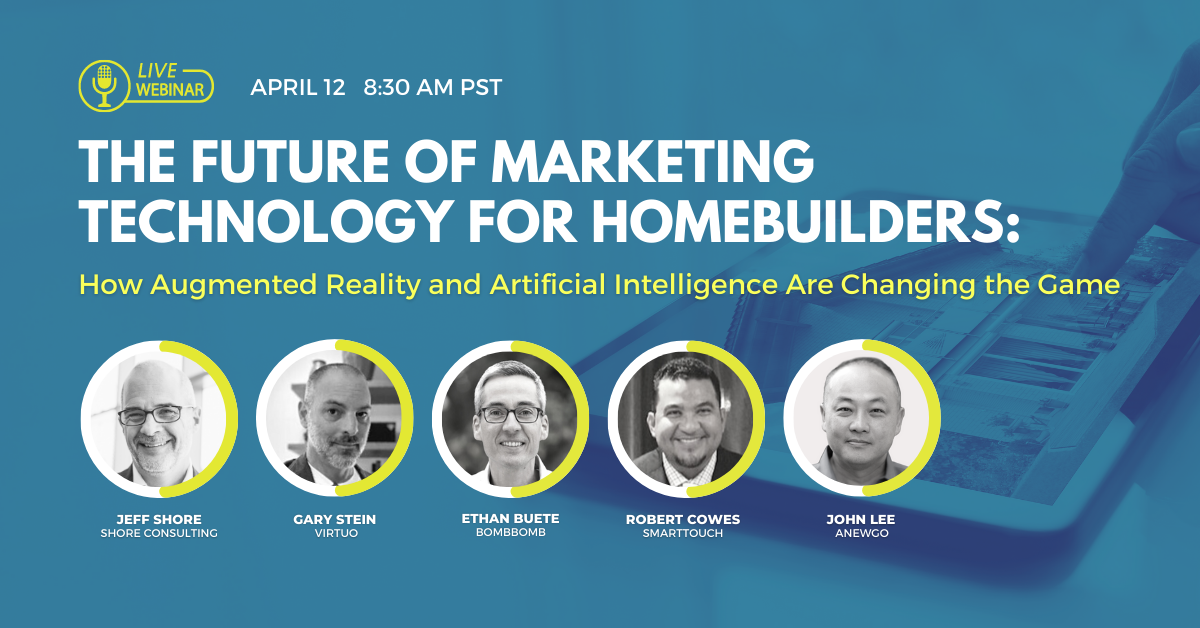 Banner announcing a live webinar event that will discuss the future of marketing tech for homebuilders.